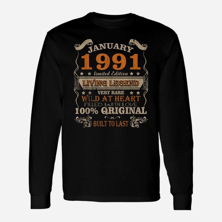 Legend Born In January 1991 30Th Birthday 30 Years Old Gift Unisex Long Sleeve