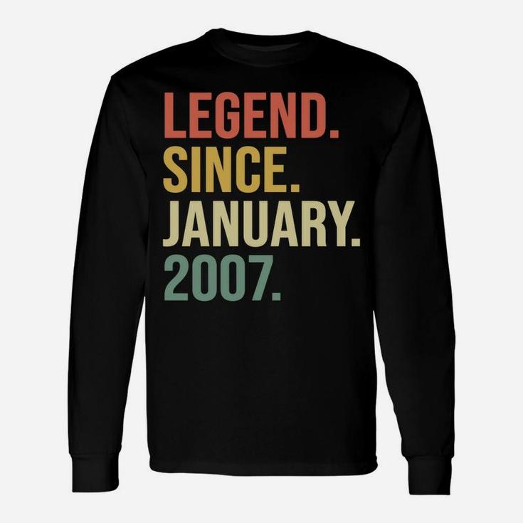 Legend Since January 2007, 13 Years Old, 13Th Birthday Gift Unisex Long Sleeve