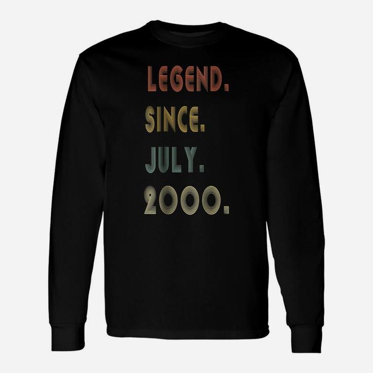 Legend Since July 2000 Shirt - Age 18Th Birthday Funny Gift Unisex Long Sleeve