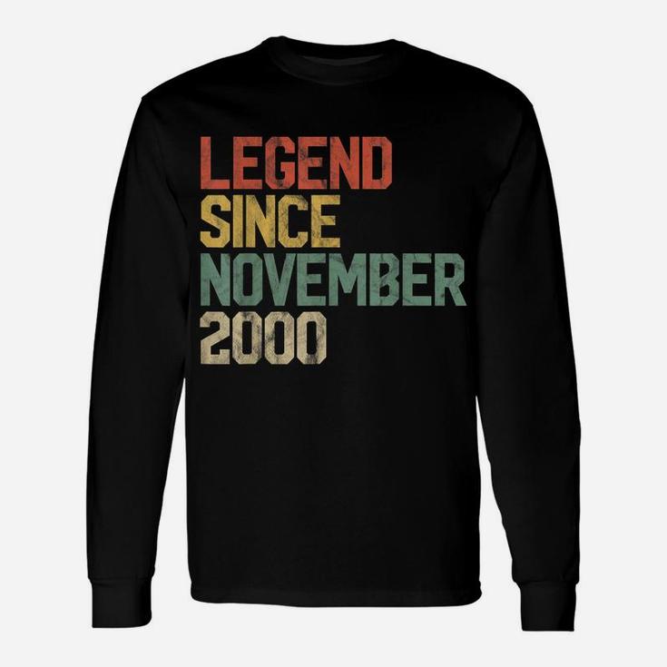 Legend Since November 2000 19Th Birthday Gift 19 Year Old Unisex Long Sleeve