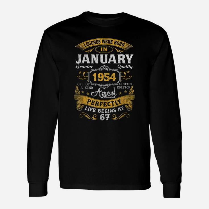 Legends Born In January 1954 67Th Birthday Gift 67 Yrs Old Unisex Long Sleeve