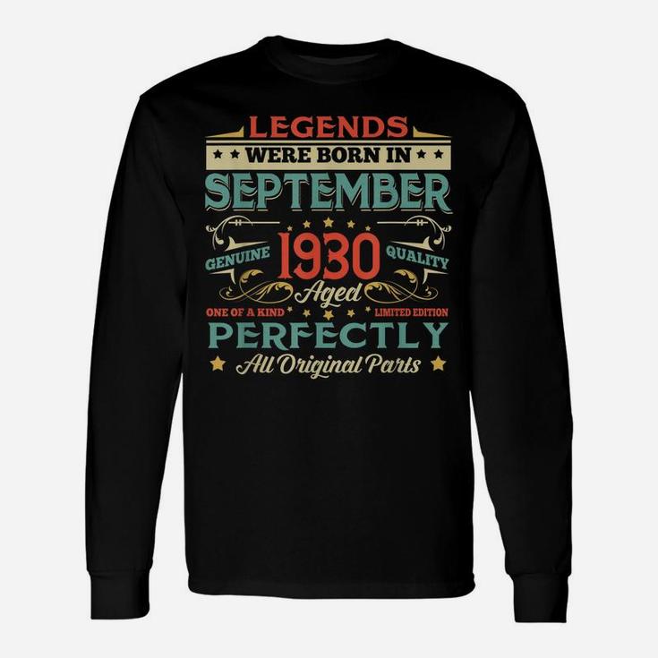 Legends Born In September 1930 Aged 89 Years Old  Gif Unisex Long Sleeve