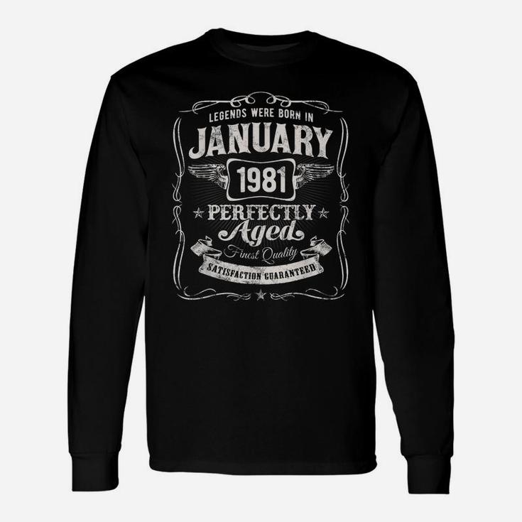 Legends Were Born In January 1981 Shirt 39Th Birthday Gift Unisex Long Sleeve