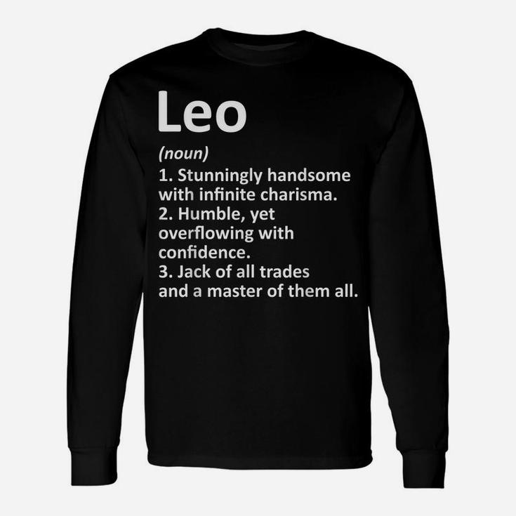 Leo Definition Personalized Name Funny Birthday Gift Idea Unisex Long Sleeve