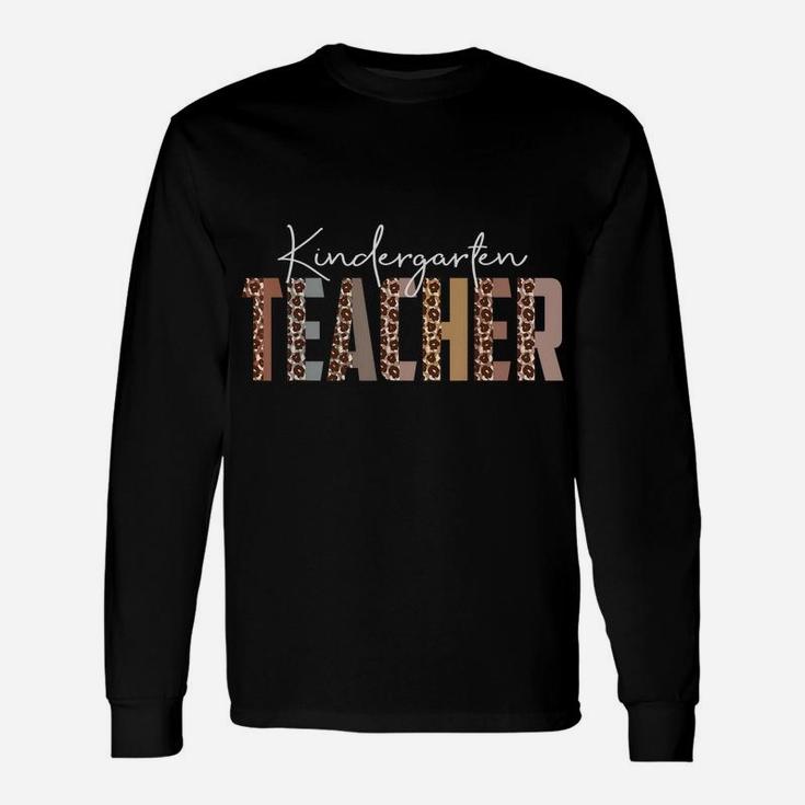 Leopard Kindergarten Teacher Funny Job Title School Worker Unisex Long Sleeve