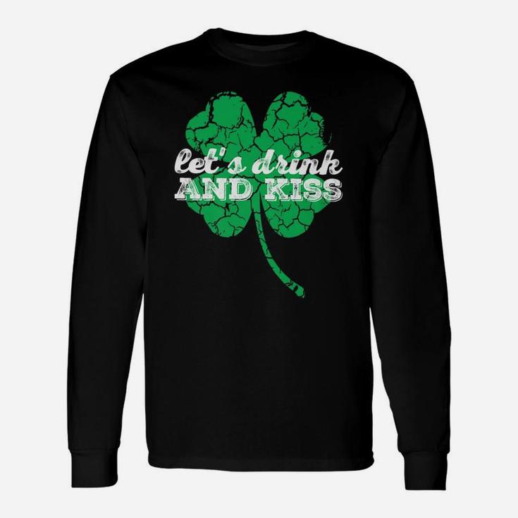 Let's Drink Kiss St Patrick's Day Premium Tshirt For Women Unisex Long Sleeve