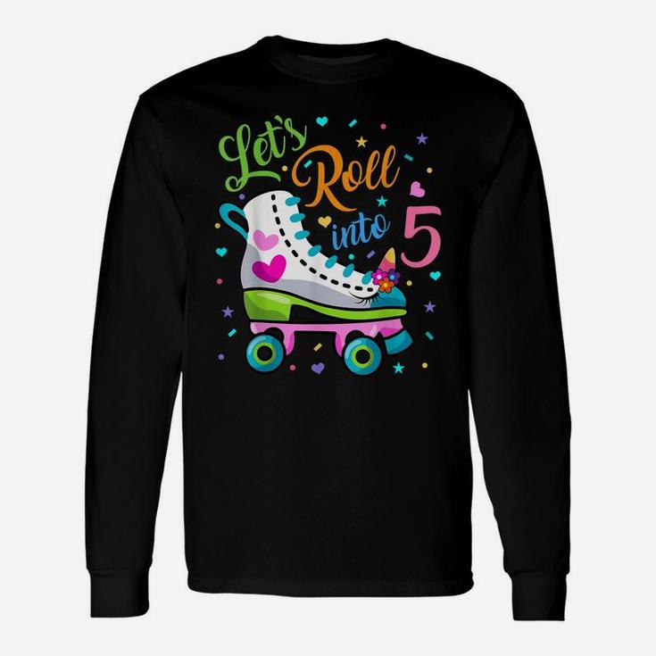 Let's Rolling Into 5 Years Old 5Th Birthday Skating Unicorn Unisex Long Sleeve