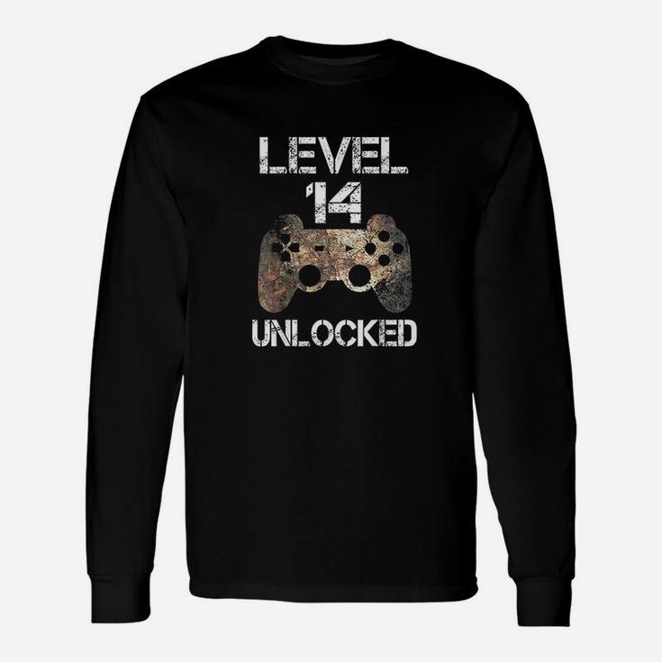 Level 14 Unlocked 14Th Birthday 14 Year Old Gamer Unisex Long Sleeve