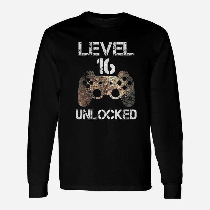Level 16 Unlocked 16Th Birthday 16 Year Old Gamer Unisex Long Sleeve