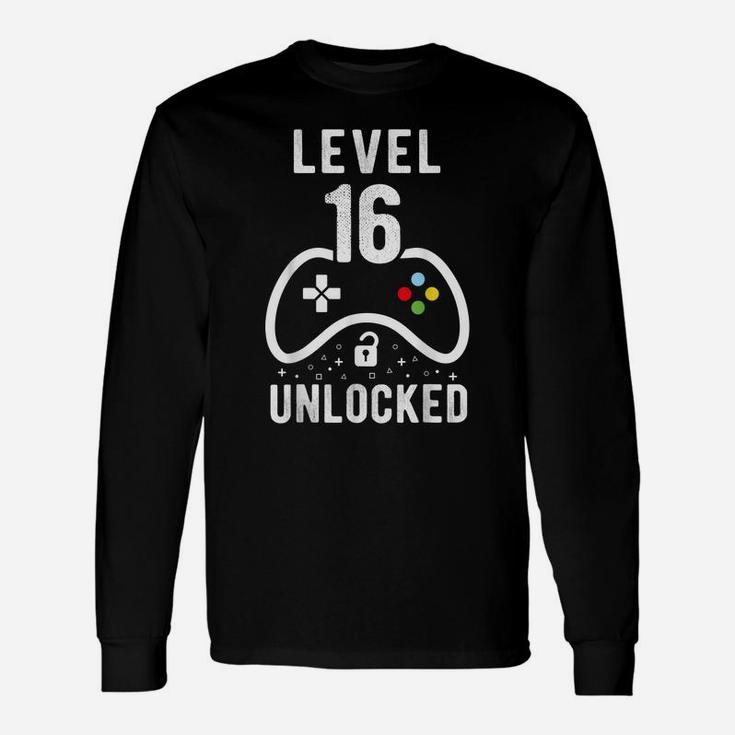 Level 16 Unlocked Video Game 16Th Birthday Gift Unisex Long Sleeve