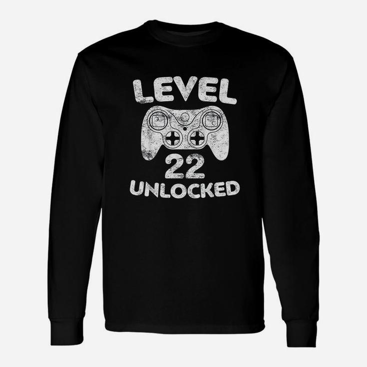 Level 22 Unlocked 22Nd Video Gamer Birthday Gift Unisex Long Sleeve