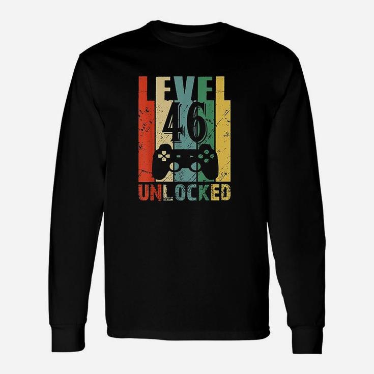 Level 46 Unlocked 46Th Birthday Gift Funny Video Gamer Unisex Long Sleeve