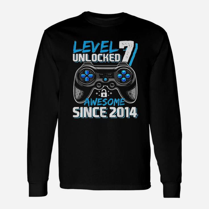 Level 7 Unlocked Awesome 2014 Video Game 7Th Birthday Unisex Long Sleeve