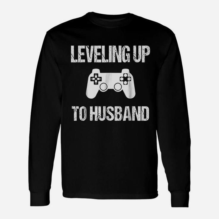 Leveling Up To Husband Engagement For Groom Video Game Lovers Long Sleeve T-Shirt