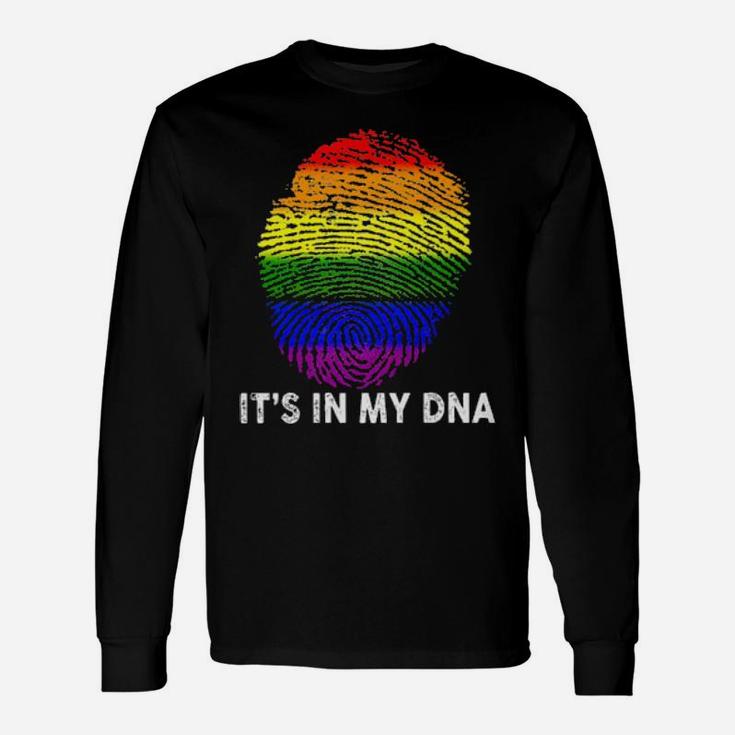 Lgbt Finger Print It's In My Dna Long Sleeve T-Shirt