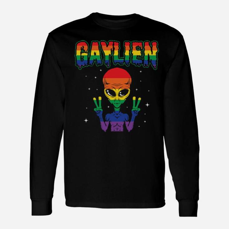 Lgbt Gay Alien Gaylien Rainbow Pride Long Sleeve T-Shirt