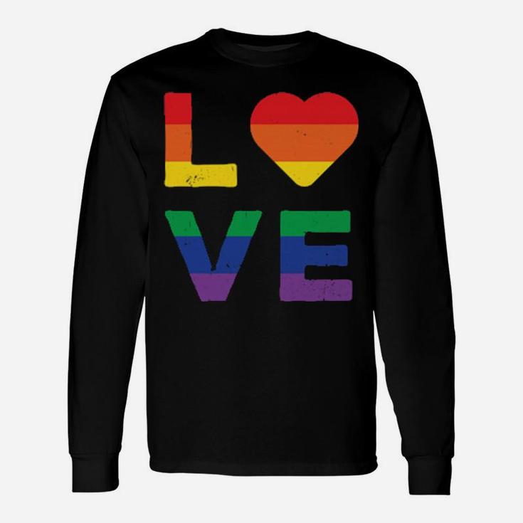 Lgbt Love Rainbow Heart Gay Lesbian Equality Long Sleeve T-Shirt