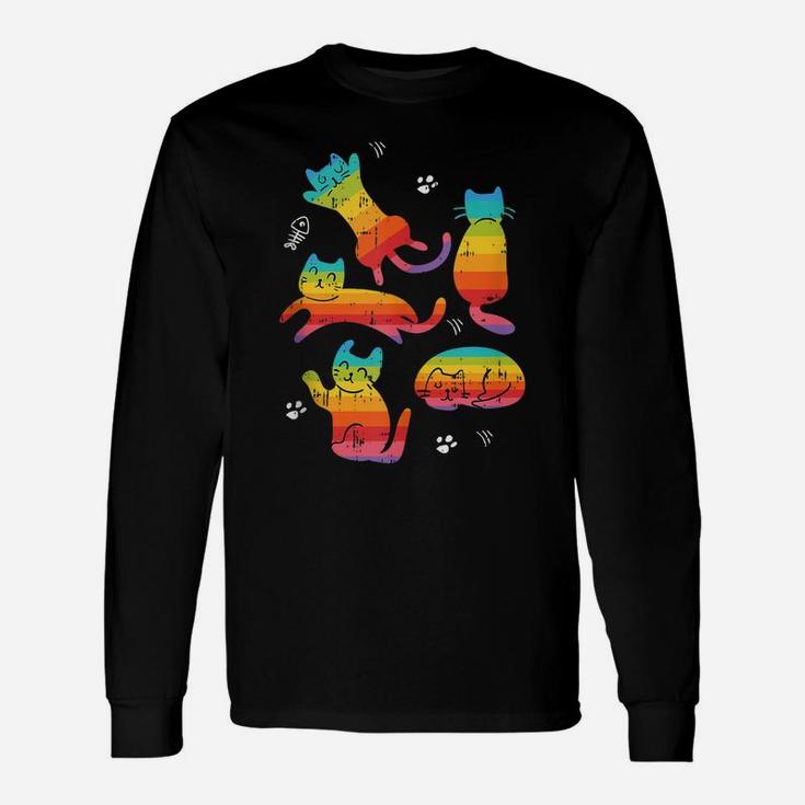 Lgbt-Q Cat Kawaii Gay Pride Rainbow Cool Animal Ally Gifts Unisex Long Sleeve