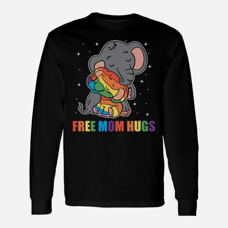 Lgbt Rainbow Elephant Hugs Lesbian Gay Pride Long Sleeve T-Shirt