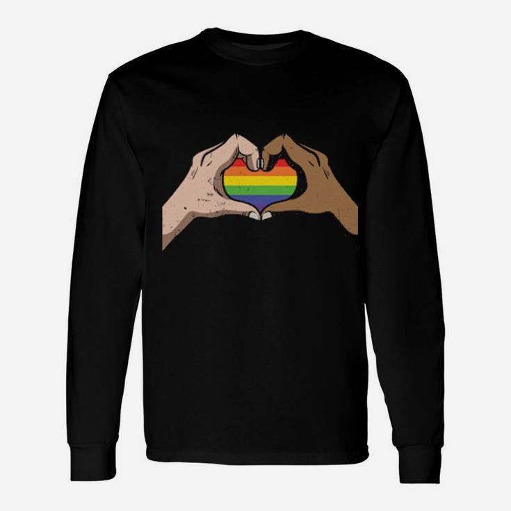 Lgbt Rainbow Heart Gay Pride Lesbian Equality Long Sleeve T-Shirt