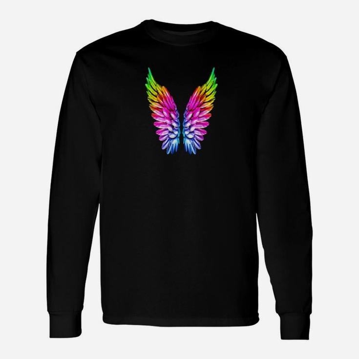 Lgbt Rainbow Wings Rainbow Gay Lesbian Pride Angels Long Sleeve T-Shirt