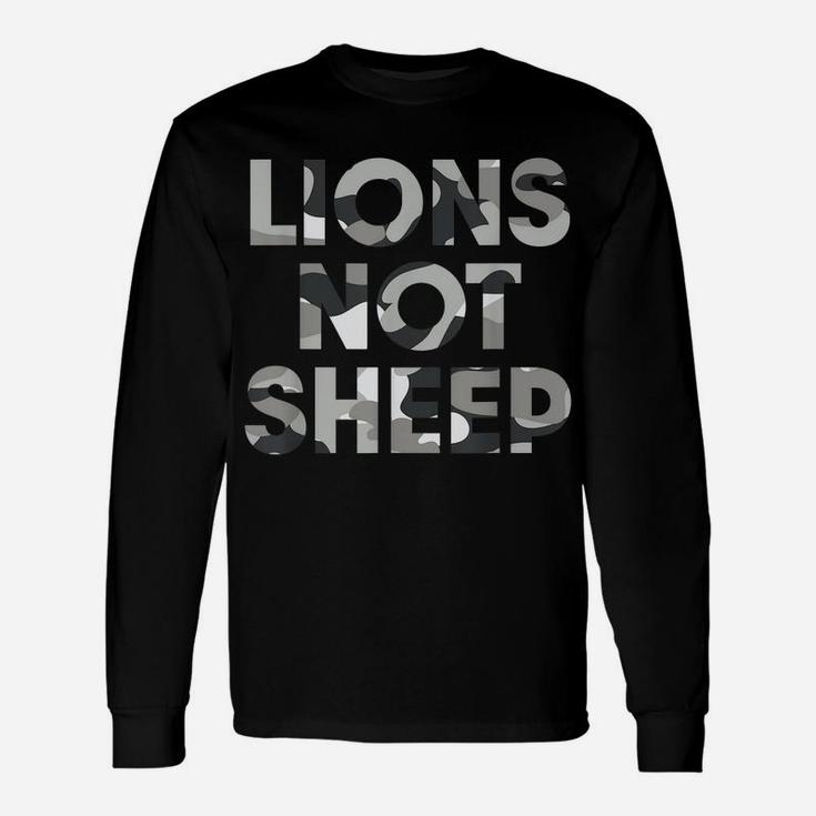 Lions Not Sheep Grey Gray Camo Camouflage Unisex Long Sleeve