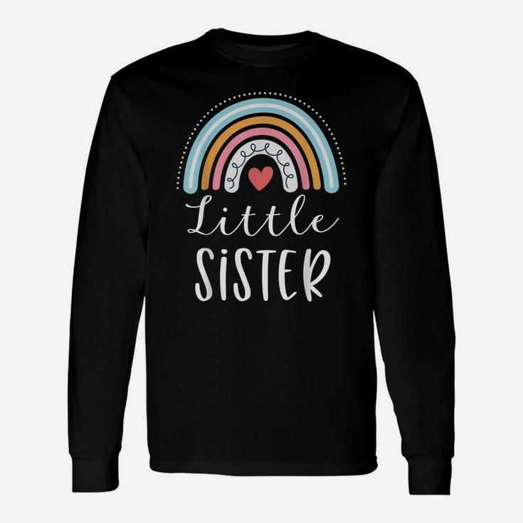 Little Sister Gifts Sibling Family Rainbow Graphic Unisex Long Sleeve