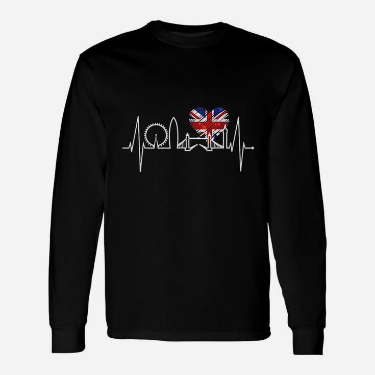 London Skyline Heartbeat Union Flag I Love London Long Sleeve T-Shirt London Skyline Heartbeat Union Flag I Love London Long Sleeve T-Shirt