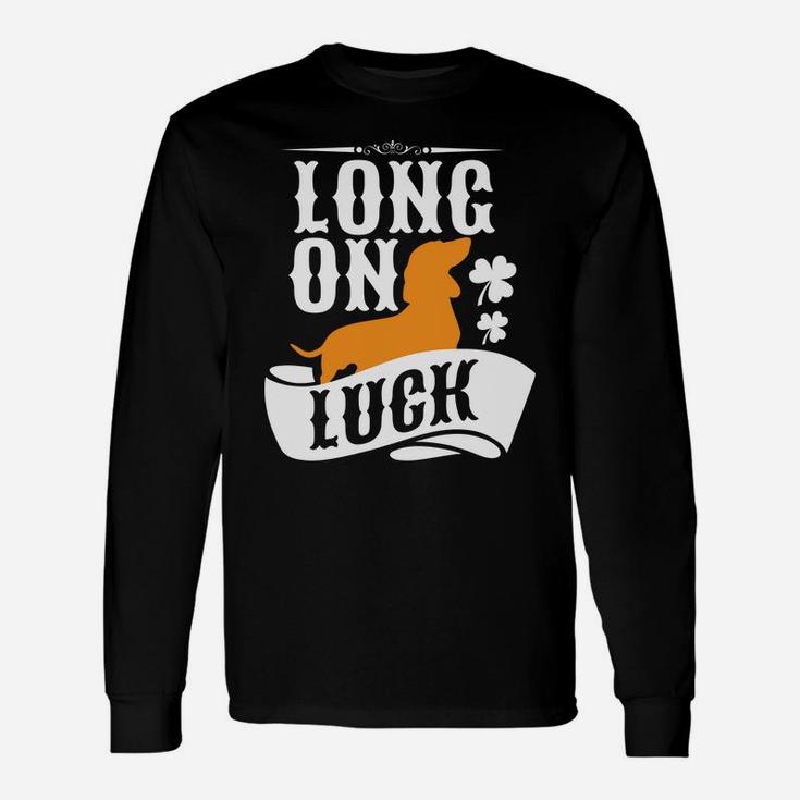 Long On Luck Cute St Patricks Day Dachshund Long Sleeve T-Shirt