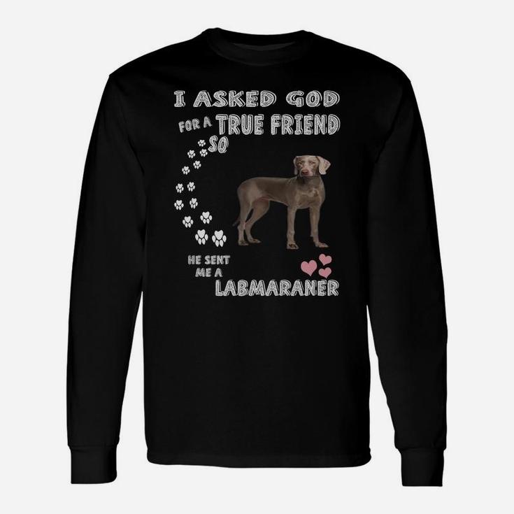 Lovable Weimador Dog Quote Mom Dad Costume, Cute Labmaraner Unisex Long Sleeve