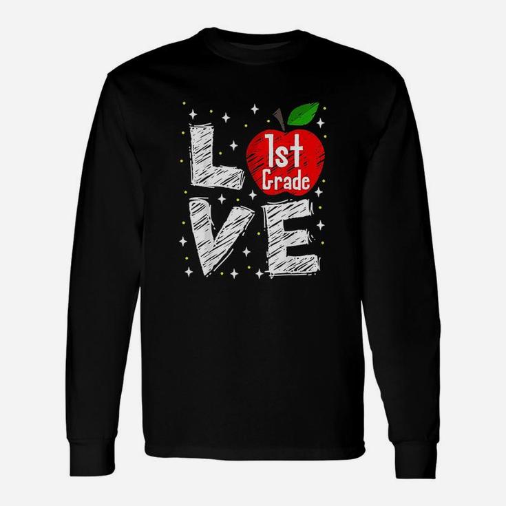 Love 1St Grade Apple Funny Back To School Teacher Gift Unisex Long Sleeve
