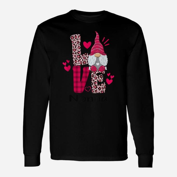 Love Leopard Plaid Gnome Nonna Valentines Day Unisex Long Sleeve