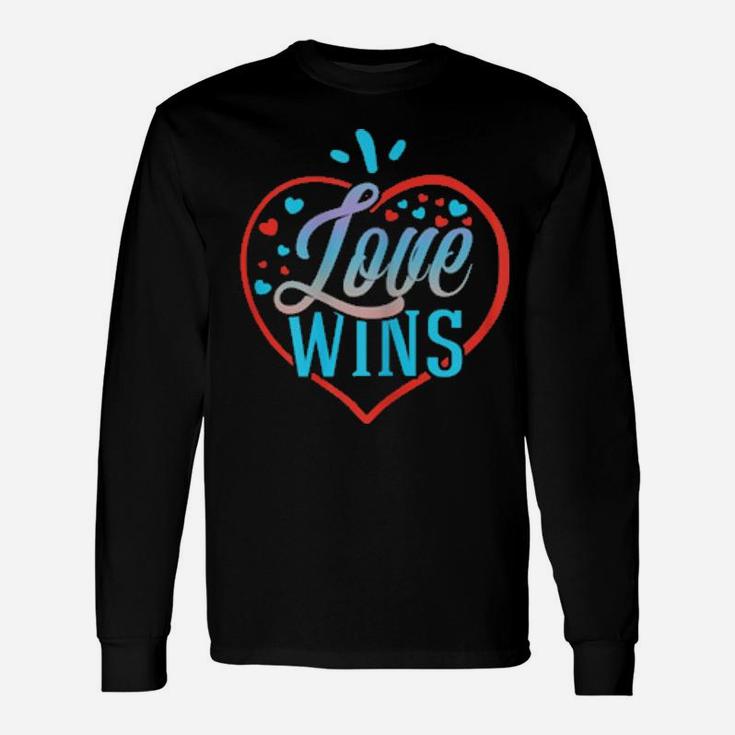 Love Wins Gay Lesbian Rainbow Line Support Lgbt Pride Long Sleeve T-Shirt