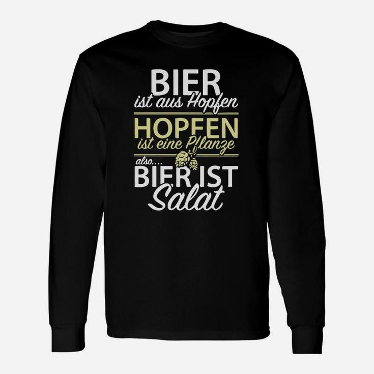 Lustiges Bier Langarmshirts Bier ist Salat Spruch, Geschenk für Bierfreunde