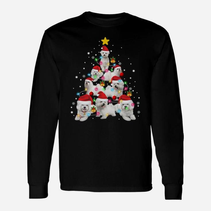 Maltese Dog Christmas Tree Funny Xmas Maltese Lovers Gifts Sweatshirt Unisex Long Sleeve