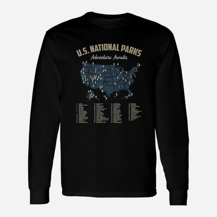 Map Us Camping Hiking Outdoor Unisex Long Sleeve
