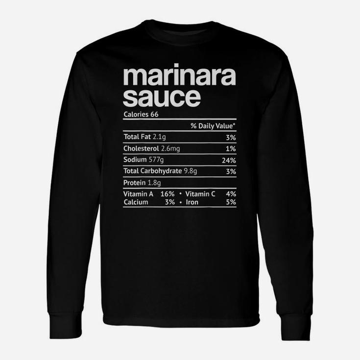 Marinara Sauce Nutrition Fact Funny Thanksgiving Christmas Unisex Long Sleeve