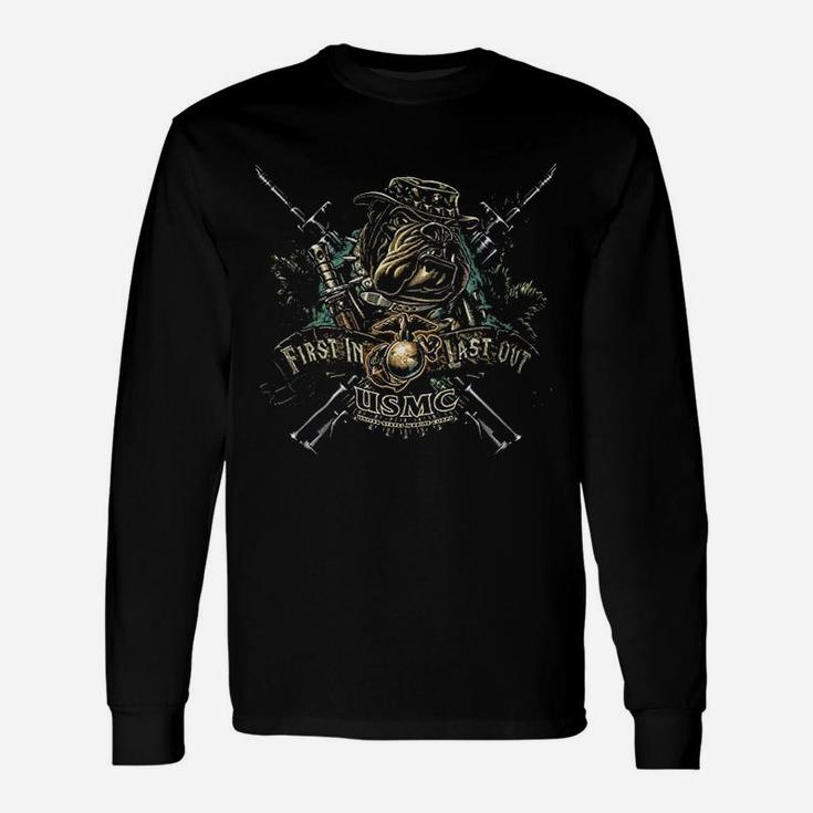 Marine Devil Dog First In Last Out Unisex Long Sleeve