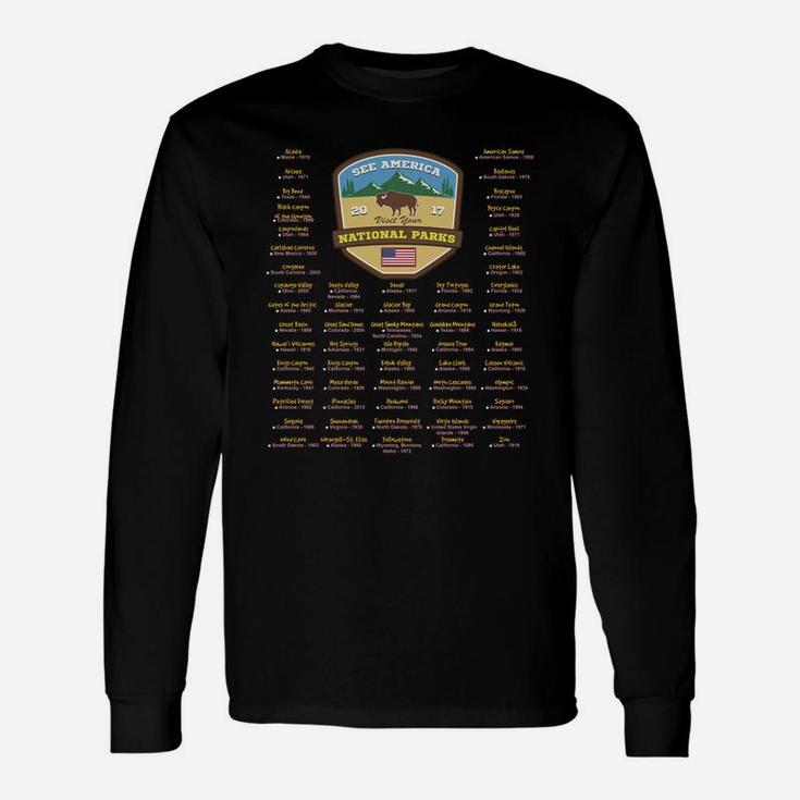 Mark Your Parks 59 National Parks Long Sleeve T-Shirt