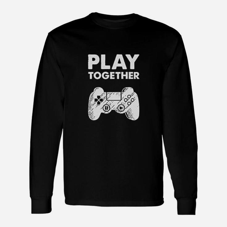 Matching Couples Play Together Stay Together Gamer Valentine Long Sleeve T-Shirt