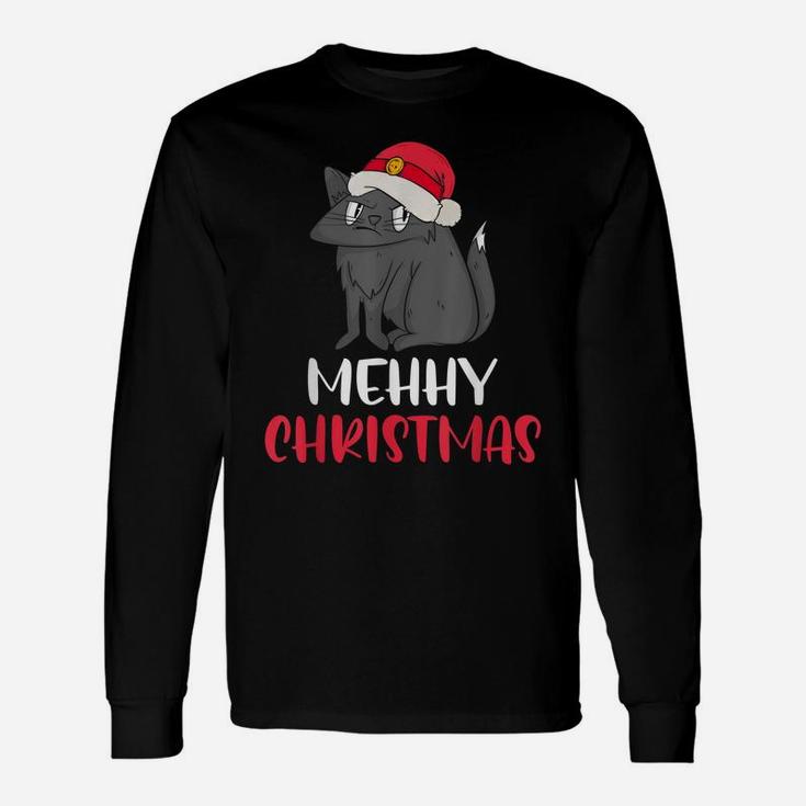 Mehhy Christmas Cat Lovers Funny Kitten Owner Merry Catmas Unisex Long Sleeve
