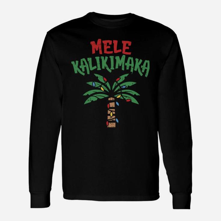 Mele Kalikimaka Palm Tree Hawaiian Christmas In July Unisex Long Sleeve