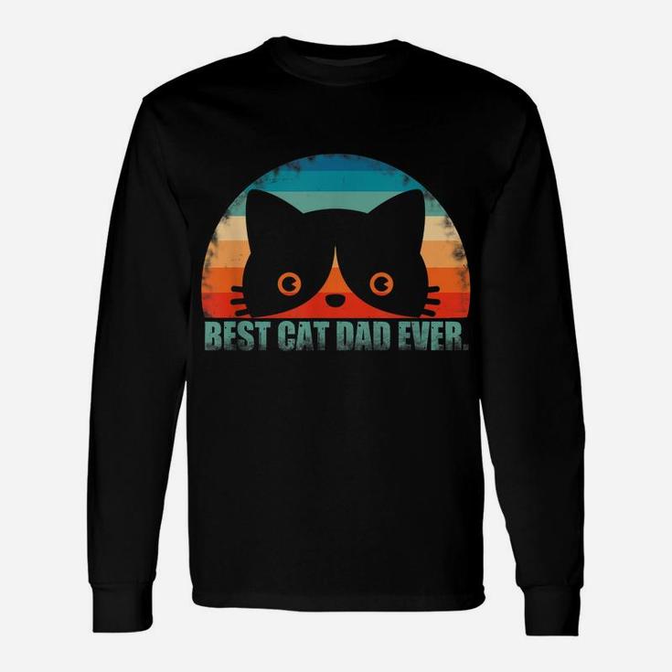 Mens Best Cat Dad Shirt Father's Day Gift From Wife Son Daughter Unisex Long Sleeve