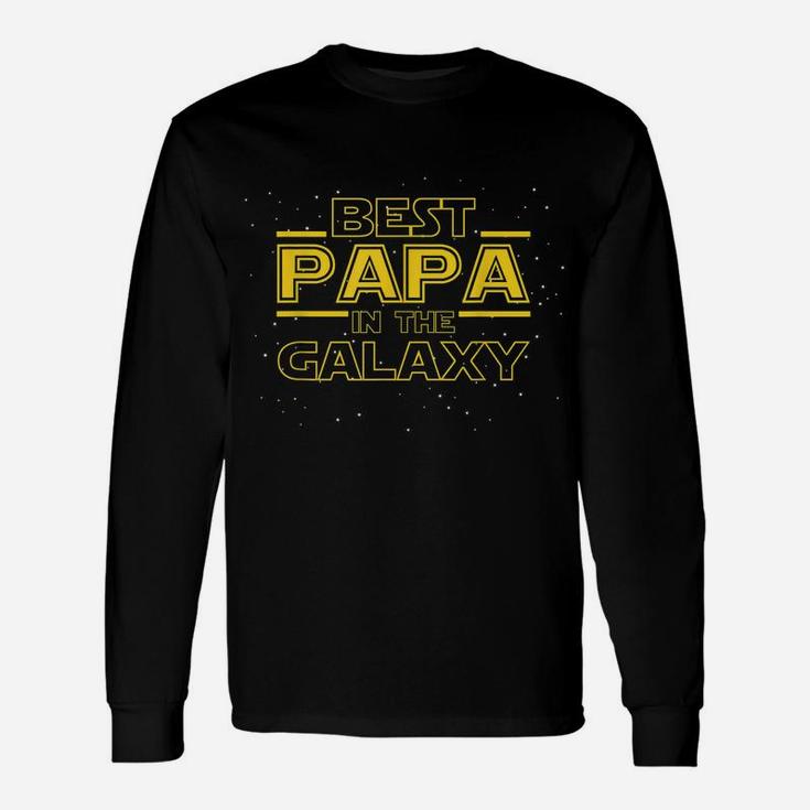 Mens Best Papa Galaxy Shirt Birthday Father's Day Gift For Papa Unisex Long Sleeve