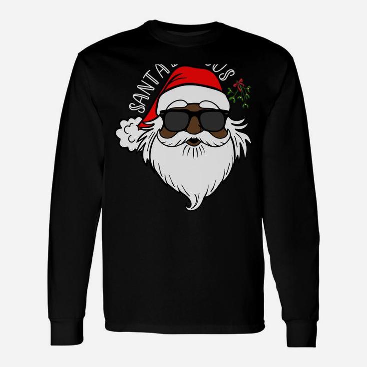 Mens Christmas Xmas African American Santa Claus Shirt Guys Sweatshirt Unisex Long Sleeve