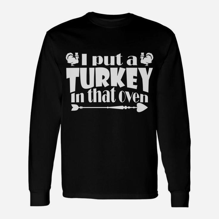 Mens Dad Pregnancy Announcement Thanksgiving Expecting Baby Funny Unisex Long Sleeve