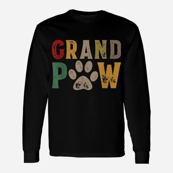 Mens Grand Paw Grandpa Dog Dad Grandpaw Puppy Lover Father's Day Unisex Long Sleeve