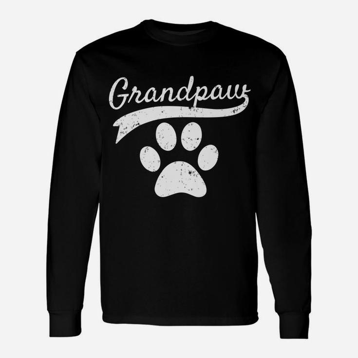 Mens Grandpaw Grand Paw Dog Lovers Grandpa Vintage Athletic Gift Unisex Long Sleeve