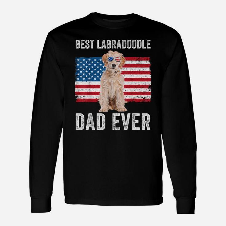 Mens Labradoodle Dad American Flag Labradoodle Dog Lover Owner Unisex Long Sleeve
