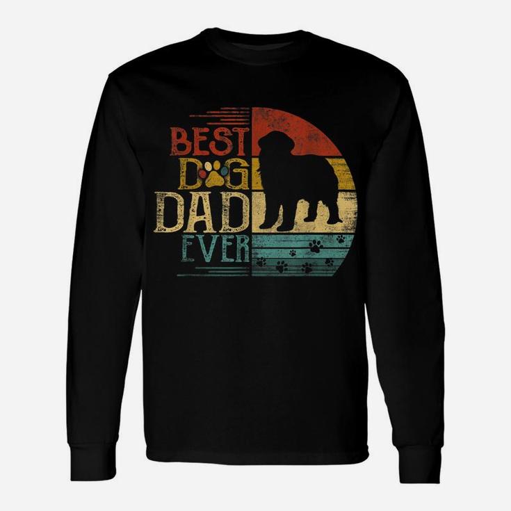 Mens Newfoundland Vintage Dog Dad Shirt Cool Father's Day Retro Unisex Long Sleeve
